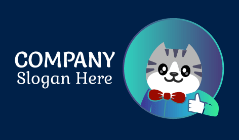 Red Bow Tie Cat Logo