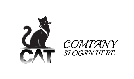 Sleek Black Cat Logo