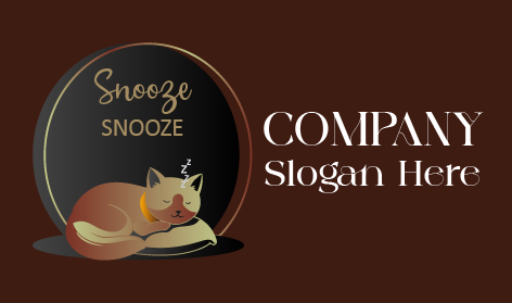 Sleeping Domestic Cat Logo