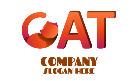 Stylish Napping Cat Logo