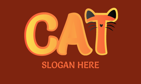 Tiny Black Heart Cat Logo