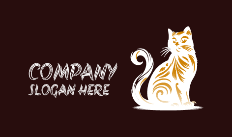 White Cute Cat Logo