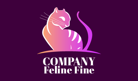 White Striped Cat Logo