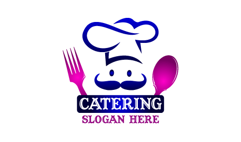Blue Mustache Catering Logo