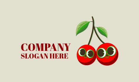 Bulging Eyes Cherry Mascot Logo