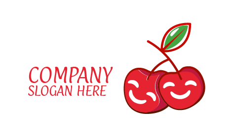 Smiley Cherry Mascot Logo
