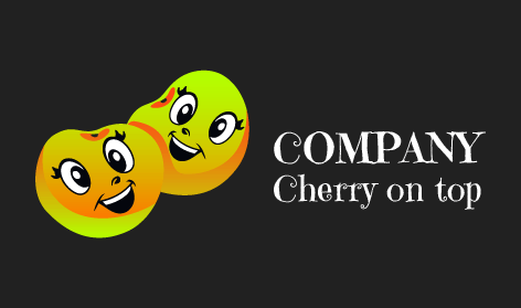 Whimsical Cherry Face Logo