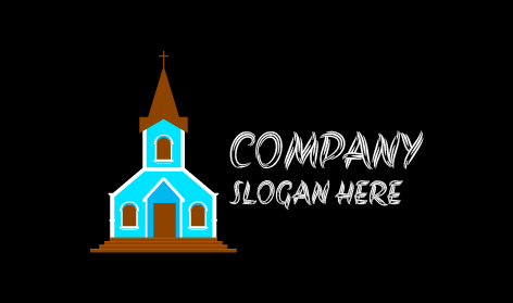 Wooden Church Building Logo