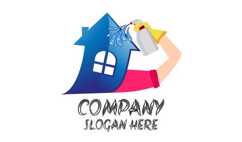 Blue House Cleaning Logo