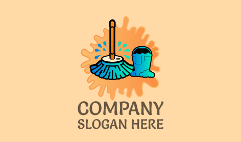 Floor Scrub Cleaning Logo