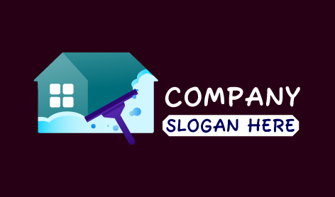 Purple Squeegee Cleaning Logo