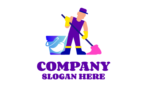 Rinsing Mop Cleaning Logo