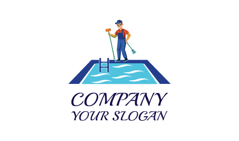 Swimming Pool Cleaning Logo