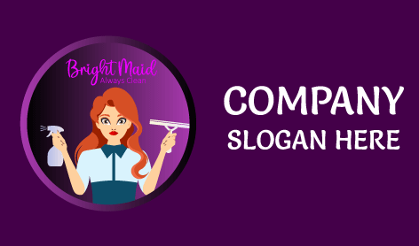 Young Cleaning Lady Logo