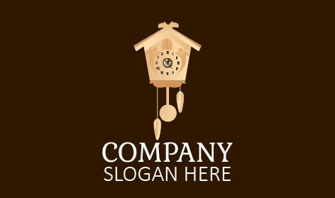 Brown Wooden Clock Logo