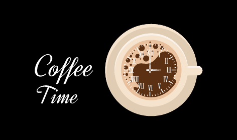 Caffeine Time Clock Logo