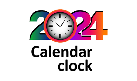 Calendar Round Clock Logo