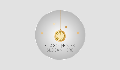 Decorative Star Clock Logo