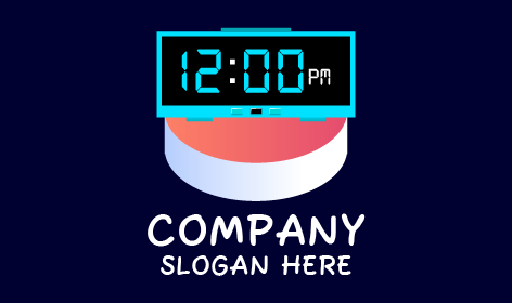 Digital Clock Screen Logo