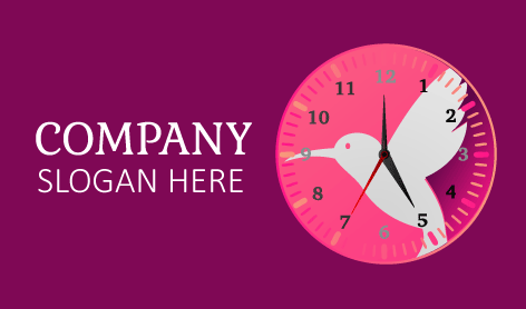 Flying Bird Clock Logo