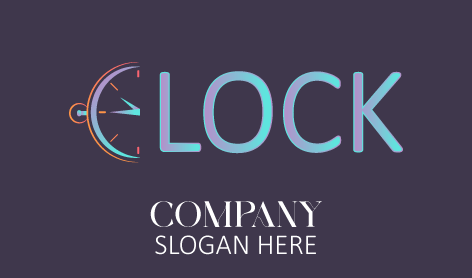 Half Clock Design Logo