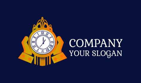 Hands Holding Clock Logo