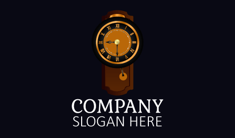 Magnificent Brown Clock Logo