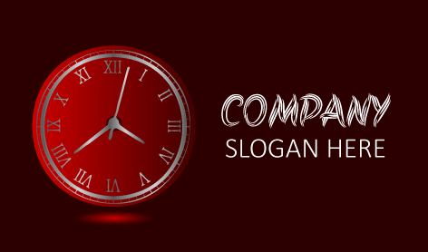 Matte Maroon Clock Logo