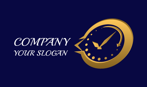 Minimalist Golden Clock Logo
