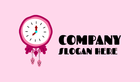 Pink Pendulum Wall Clock Logo