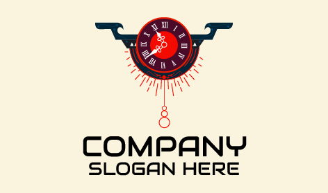 Traditional Red Clock Logo