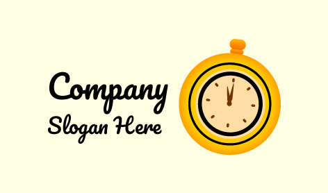 Yellow Stopwatch Clock Logo