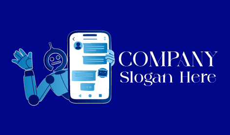 Blue Robot Communication Logo