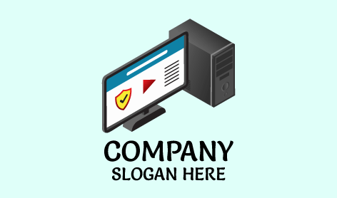 Badge Security Computer Logo