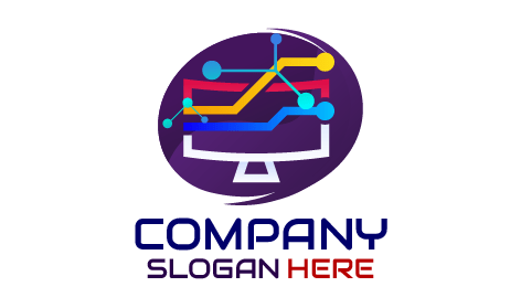 Colorful Nodes Computer Logo