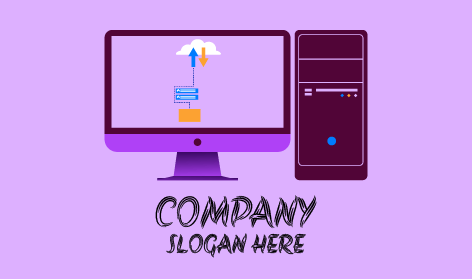 Computer Data Clouding Logo