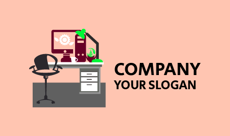 Desk Setup Computer Logo