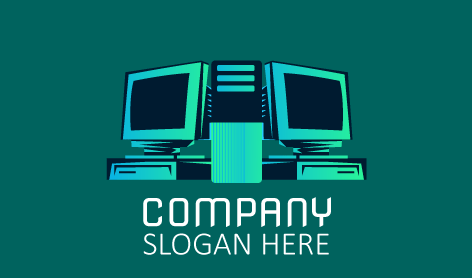 Dual Monitor Computer Logo