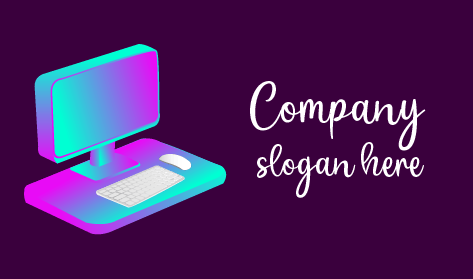 Neon Gradient Computer Logo