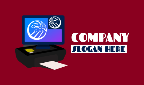 Printing Machine Computer Logo