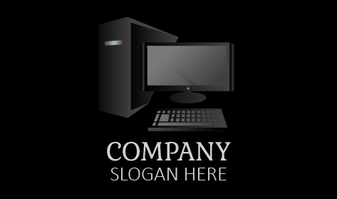Professional Black Computer Logo