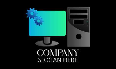 Sleek Processor Computer Logo