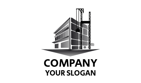 Gray Commercial Construction Logo