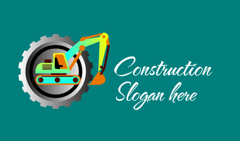 Hydraulic Excavator Construction Logo