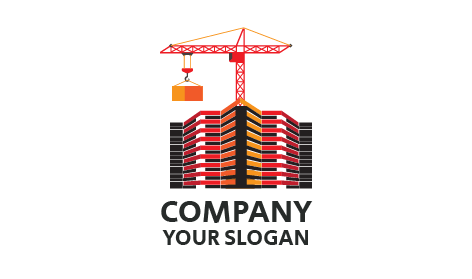 Striped Structure Construction Logo