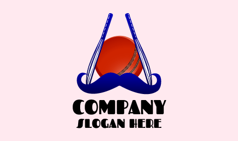 Blue Mustache Cricket Logo