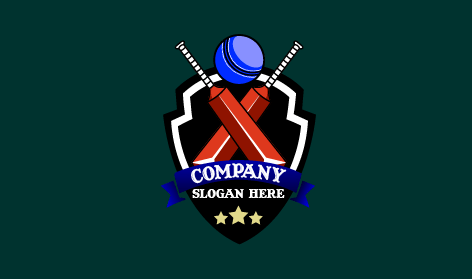 Brown Bat Cricket Logo