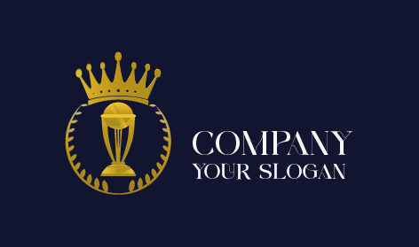 Crowned Trophy Cricket Logo