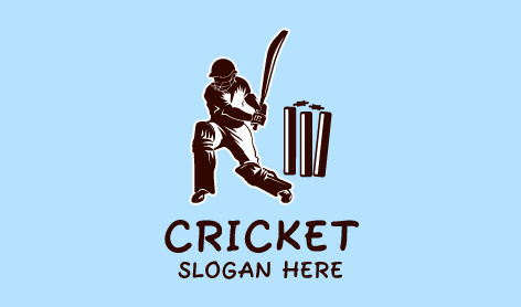 Dark Brown Silhouette Cricket Logo