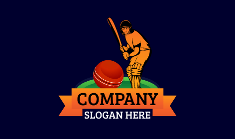 Focused Cricket Player Logo